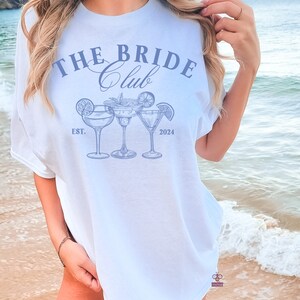 Der Bride Club und der Bach Club Shirts, trendige Komfortfarben Bachelorette Shirts, individuelle Brautjungferngeschenke, personalisierte Junggesellinnenparty Bild 3