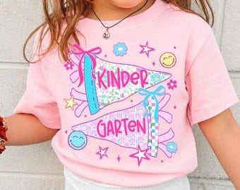 Comfort Colors® Back To School Girls T-Shirts, Preppy, Pre-K, Kindergarten, First, Second, Third, Fourth, Fifth Grade,