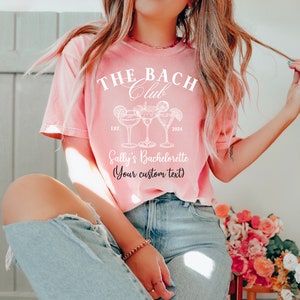 Der Bride Club und der Bach Club Shirts, trendige Komfortfarben Bachelorette Shirts, individuelle Brautjungferngeschenke, personalisierte Junggesellinnenparty Bild 2