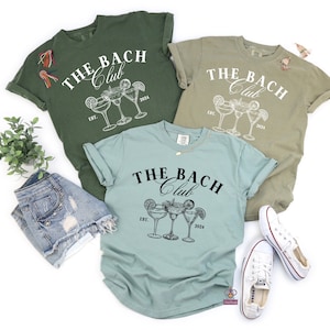 Der Bride Club und der Bach Club Shirts, trendige Komfortfarben Bachelorette Shirts, individuelle Brautjungferngeschenke, personalisierte Junggesellinnenparty Bild 7