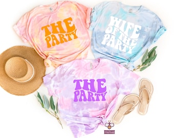 Bachelorette Party Shirts, Tie Dye Bridesmaid Shirts, Retro Bridesmaid Shirt, Beach Party Shirts, Wife of the Party, Bridesmaid Proposal