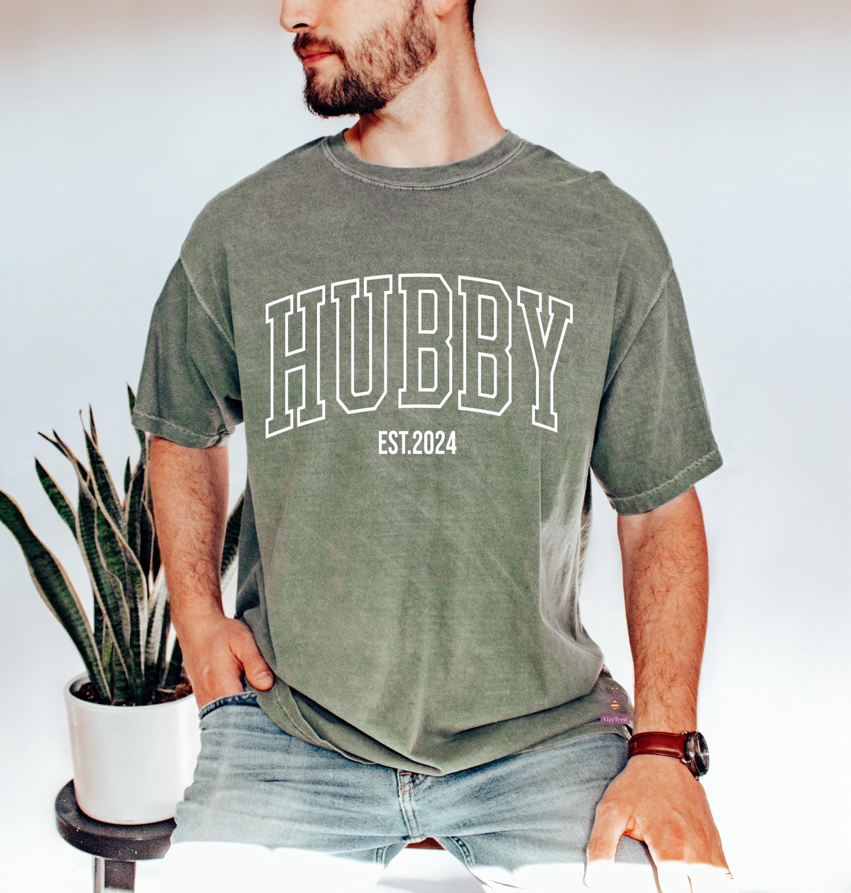 Wifey and Hubby EST. 2024 Shirt, Wedding Gift, Trendy Retro Comfort Colors Wifey T-Shirt, Trendy Hubby Shirts, Honeymoon Outfit,
