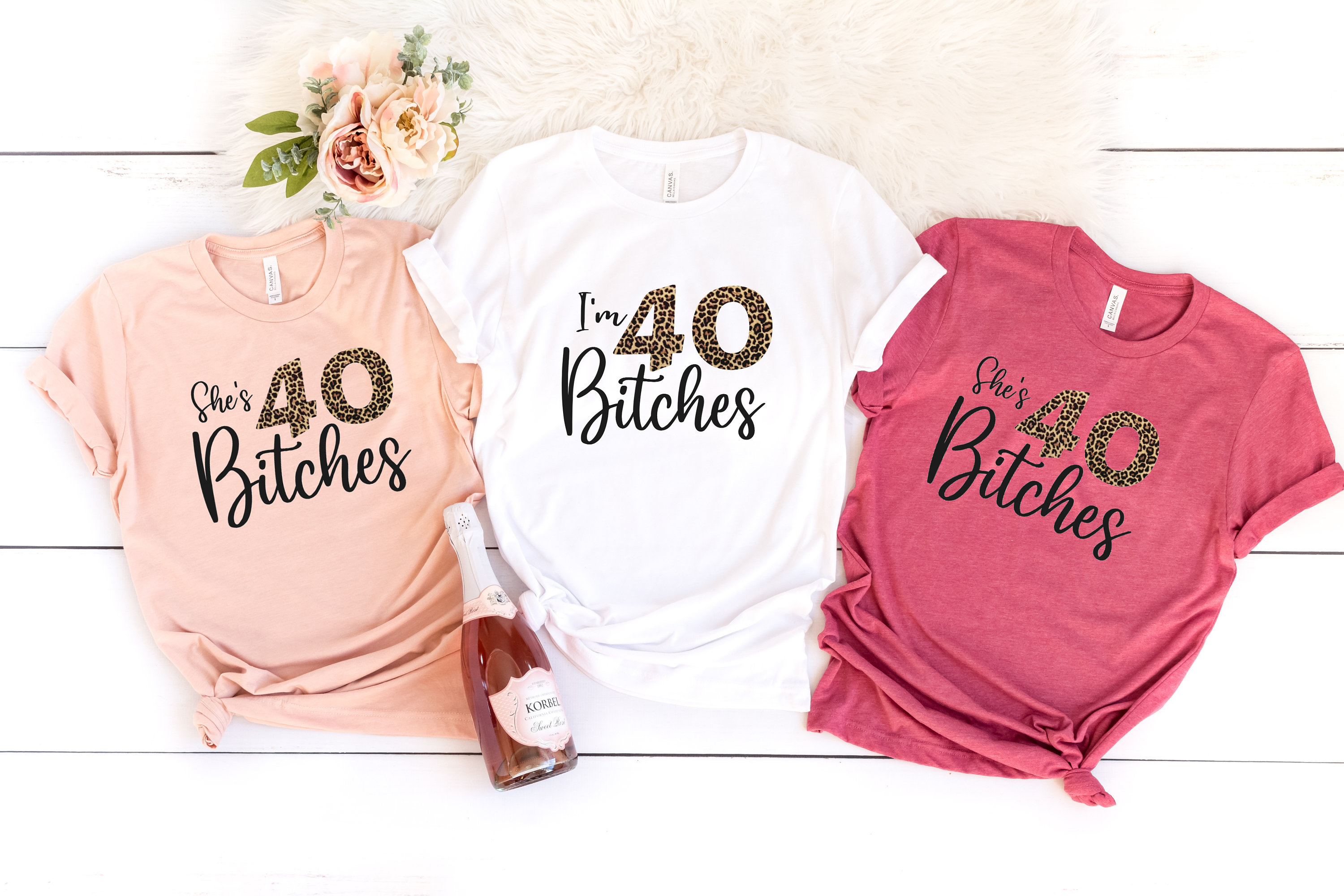 I'm 40 Bitches Shirts, Leopard 40th Birthday Shirt, 40th Birthday…