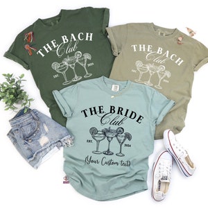 The Bride Club and The Bach Club Shirts, Trendy Comfort Colors Bachelorette Shirts, Custom Bridesmaid Gifts, Personalized Bachelorette Party