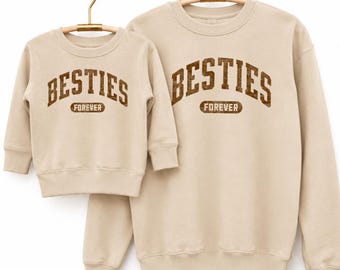 Besties Mommy and Me Matching Sweatshirts or Shirts,  Toddler and Baby Girl First Mothers Day Outfit, Mom Daughter Shirts,