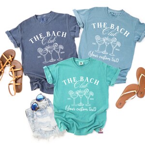 Der Bride Club und der Bach Club Shirts, trendige Komfortfarben Bachelorette Shirts, individuelle Brautjungferngeschenke, personalisierte Junggesellinnenparty Bild 8