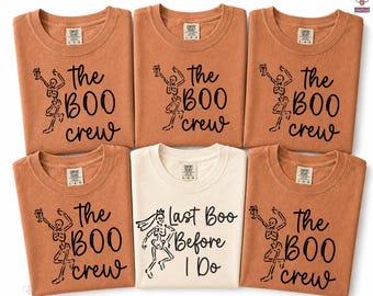 Comfort Colors® Halloween Bachelorette Party Shirts, Funny Bridesmaid gifts, Bachelorette Party Favors, Last Boo Before I Do, The Boo Crew,