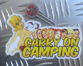 CARRY ON CAMPING Vinyl Sticker car, Motorhome, sticker, camper, van, bongo, tent, caravan, boat,