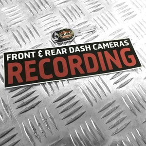 Front & Rear Dash cameras recording sticker decal bumper car sticker learner