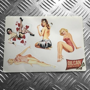 Pinup Mädchen Retro Vintage Sticker Set