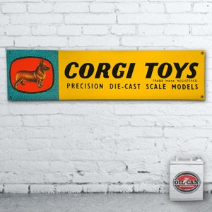 CORGI TOYS advert Banner – heavy duty for workshop, garage, man cave retro