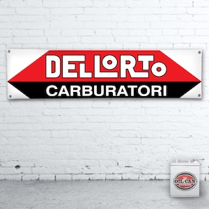 DELLORTO CARBS carburettors Banner – Classic Vespa, Scooter, Motorcycle , garage -  1200mm x 305mm
