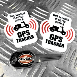 Scooter GPS Tracker Anti-Diebstahl Sicherheitsaufkleber Aufkleber x2 lambretta vespa