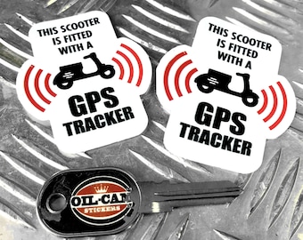 Scooter GPS Tracker anti theft security stickers decals x2 lambretta vespa
