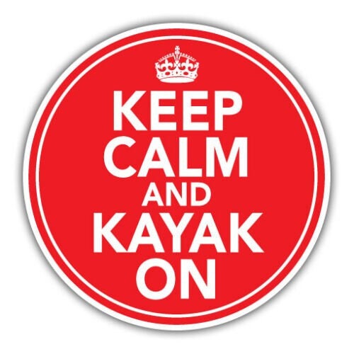 WickedGoodz 'Paddle Like You Mean It' Kayak Vinyl Decal Sticker - 4.7 X 3.3 Inch, Blue & White, Outdoor Gift
