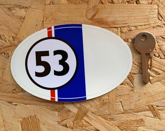 Herbie The Love Bug beetle 53 classic racing sticker car decal