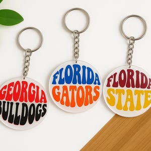 College Football Team Acrylic Keychains