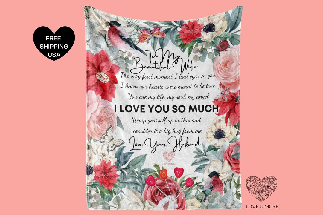 Blanket for Wife, Love Letter Blanket, Personalized Gift for Wife, to