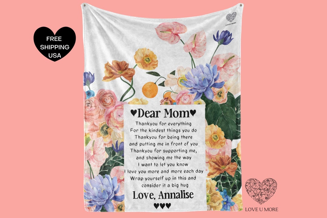 Mother Daughter Blanket, Personalized Blanket for Mom, Throw Blanket