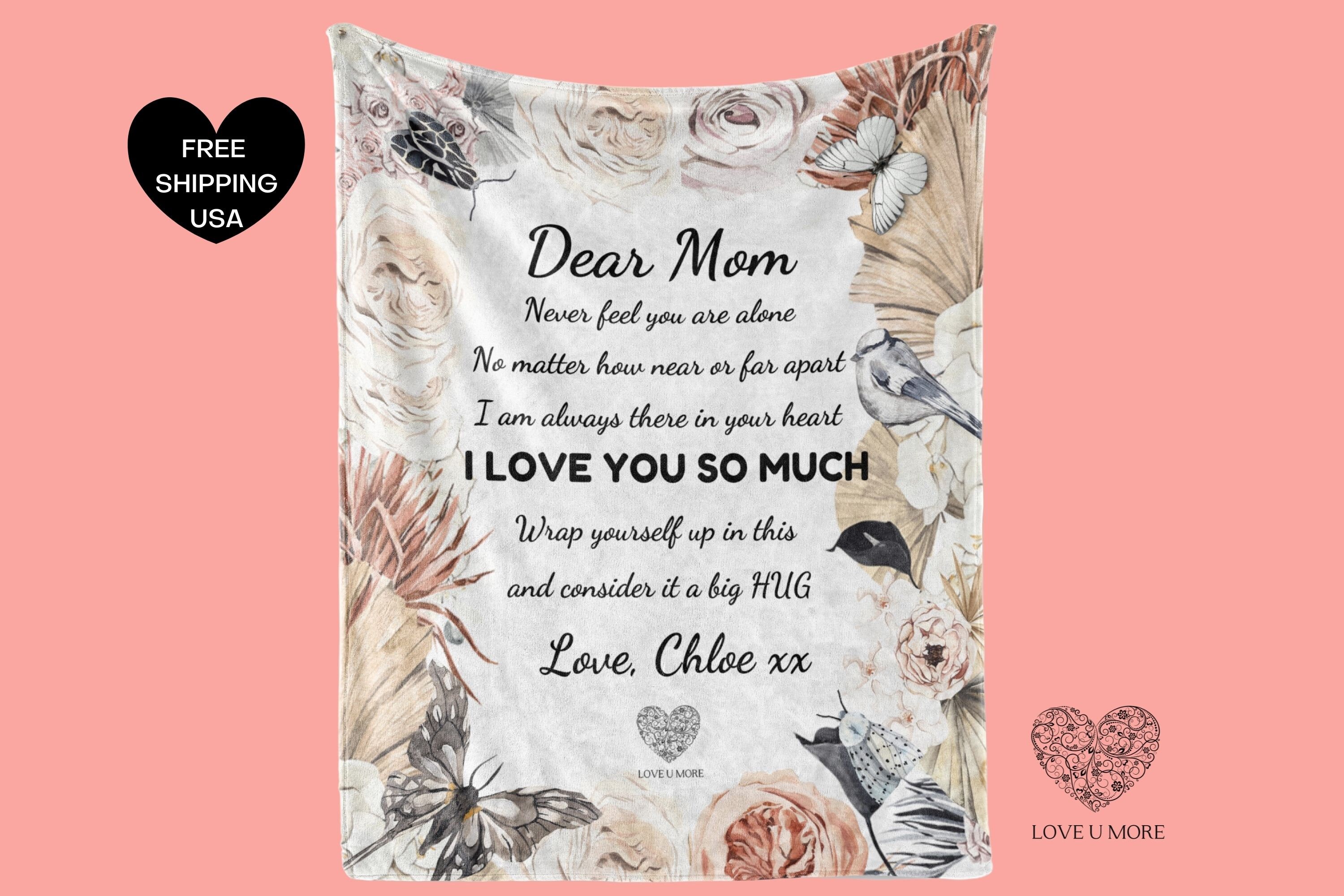 To My Mom Blanket, Love Letter Blanket, Personalized Blanket for Mom, Birthday Gift for Mom From