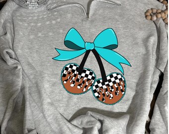 Checkered Cherries Quarter Zip