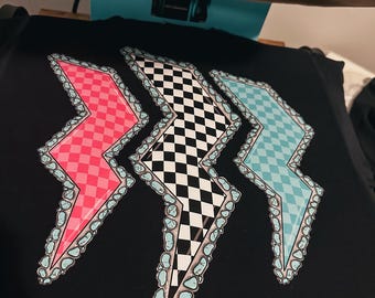 Checkered Lightning Graphic Tee