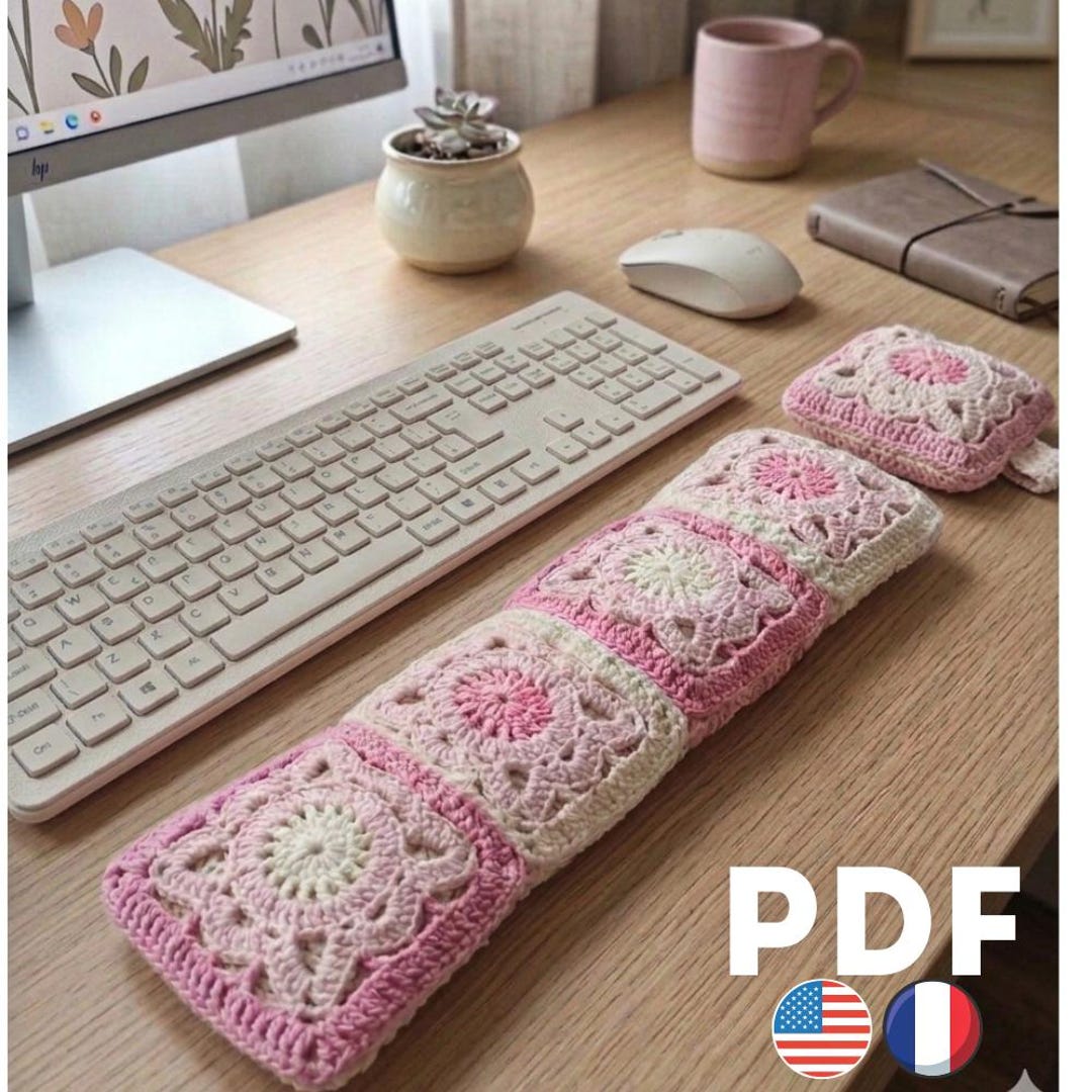 PDF Pattern for Crochet Keyboard & Mouse Wrist Rest Set - Etsy