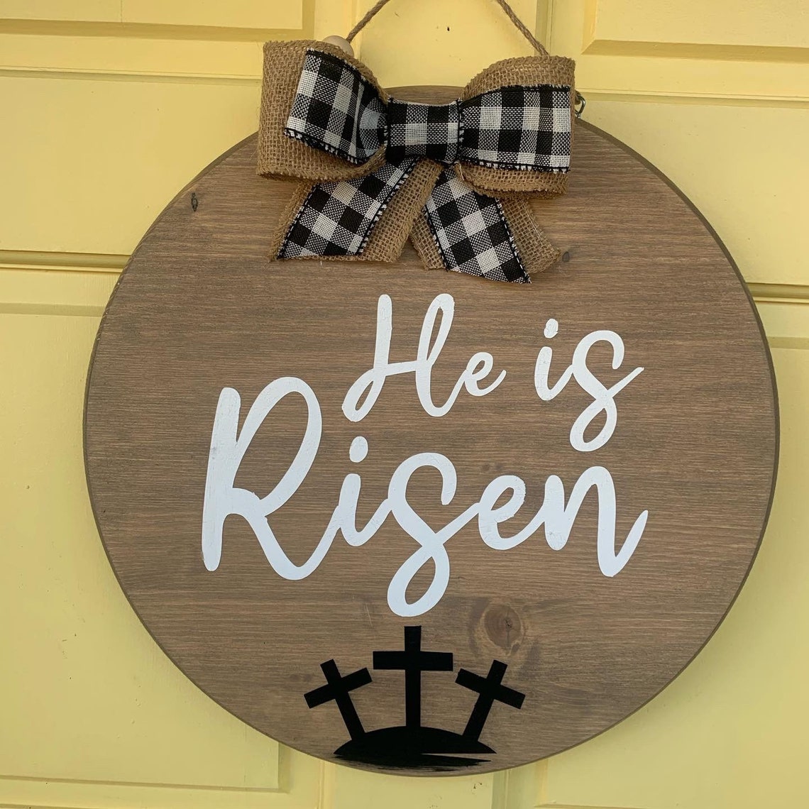 Jesus & Amazon/He is Risen door hanger Etsy