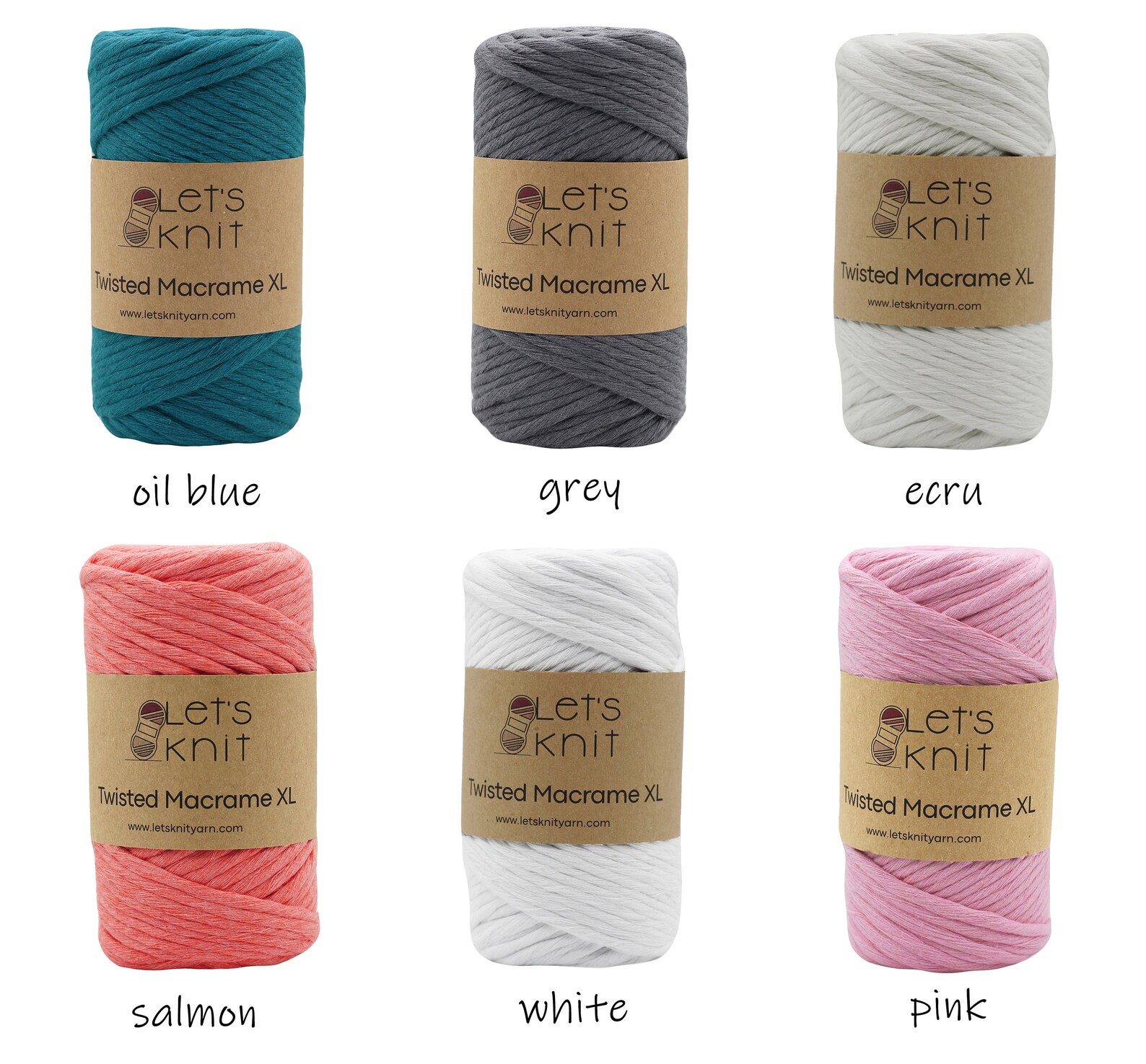 Let's Knit 5mm cotton yarn bulky macrame yarn 250gr Etsy
