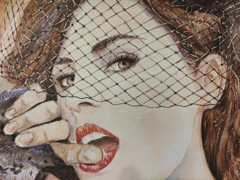 Female portrait Watercolor girl Watercolor artwork Portrait watercolor Series of 3 paintings: Female portrait 11.9 \u0445 8.3 inches