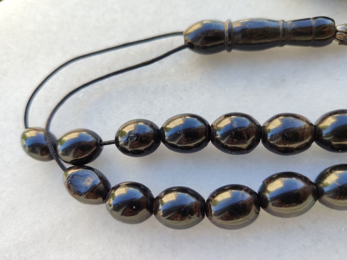 Antique Genuine 33 Beads Natural Black Coral Prayers Tesbih 44 Etsy