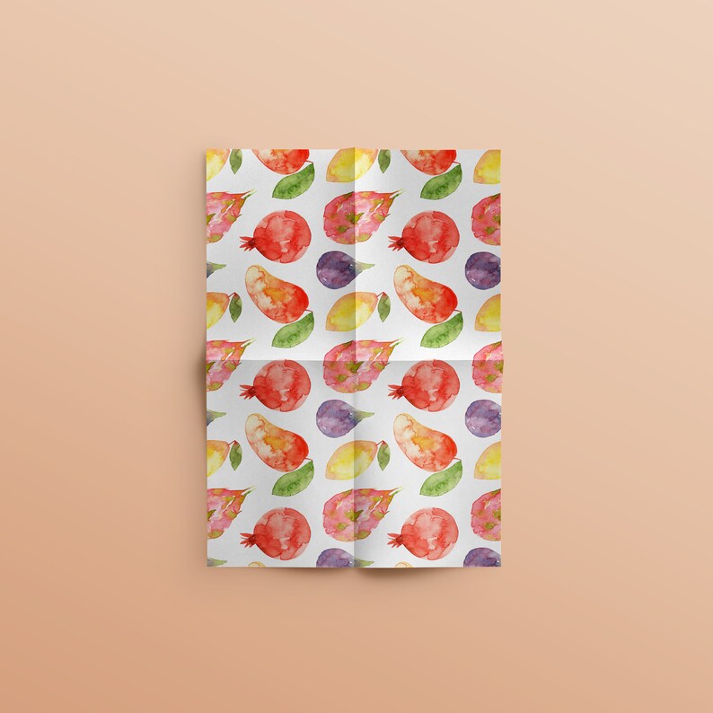 Download Transparent Background Jpg Lime Watercolor Seamless Patterns Tropical Fruits Mango Digital Paper Bag Pomegranate Lemon Pitaya Fig Clip Art Art Collectibles