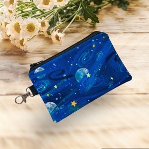 Porte-monnaie, espace univers galaxie, sac à fermeture éclair pour carte ou porte-clés, étui pour écouteurs, fermoir ajouté, cadeau garçon fils fille fille enfant femme homme