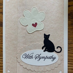 Carte de sympathie pour chat, carte de sympathie pour animal de compagnie, carte de condoléances chat, perte du chat, couleur du chat peut être changée