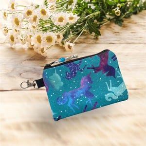 Porte-monnaie licorne, sac à fermeture éclair, portefeuille, pochette, peut contenir des écouteurs, cartes-cadeaux, argent, clés, jouets - languette ou fermoir ajouté, cadeau pour fillette adulte
