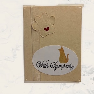 Carte de sympathie chat, chat roux, carte de sympathie pour animal de compagnie, carte de condoléances chat, carte perte de chat, condoléances à l'intérieur