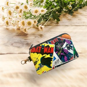 Sac à fermeture éclair super héros enfant garçon fille adulte, pochette pour pièce de monnaie, porte-monnaie, languette ajoutée ou fermoir pivotant, cadeau garçon fille fils