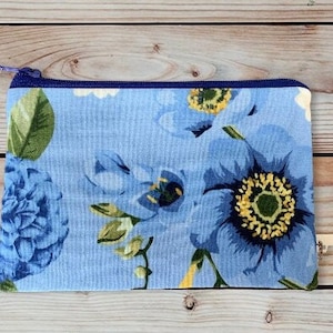 Porte-monnaie floral avec fermeture éclair, matelassage en coton personnalisé, porte-cartes, porte-boutons d'oreille, jolie tirette de perles, joli cadeau pour elle