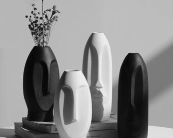 White Face Vase Etsy