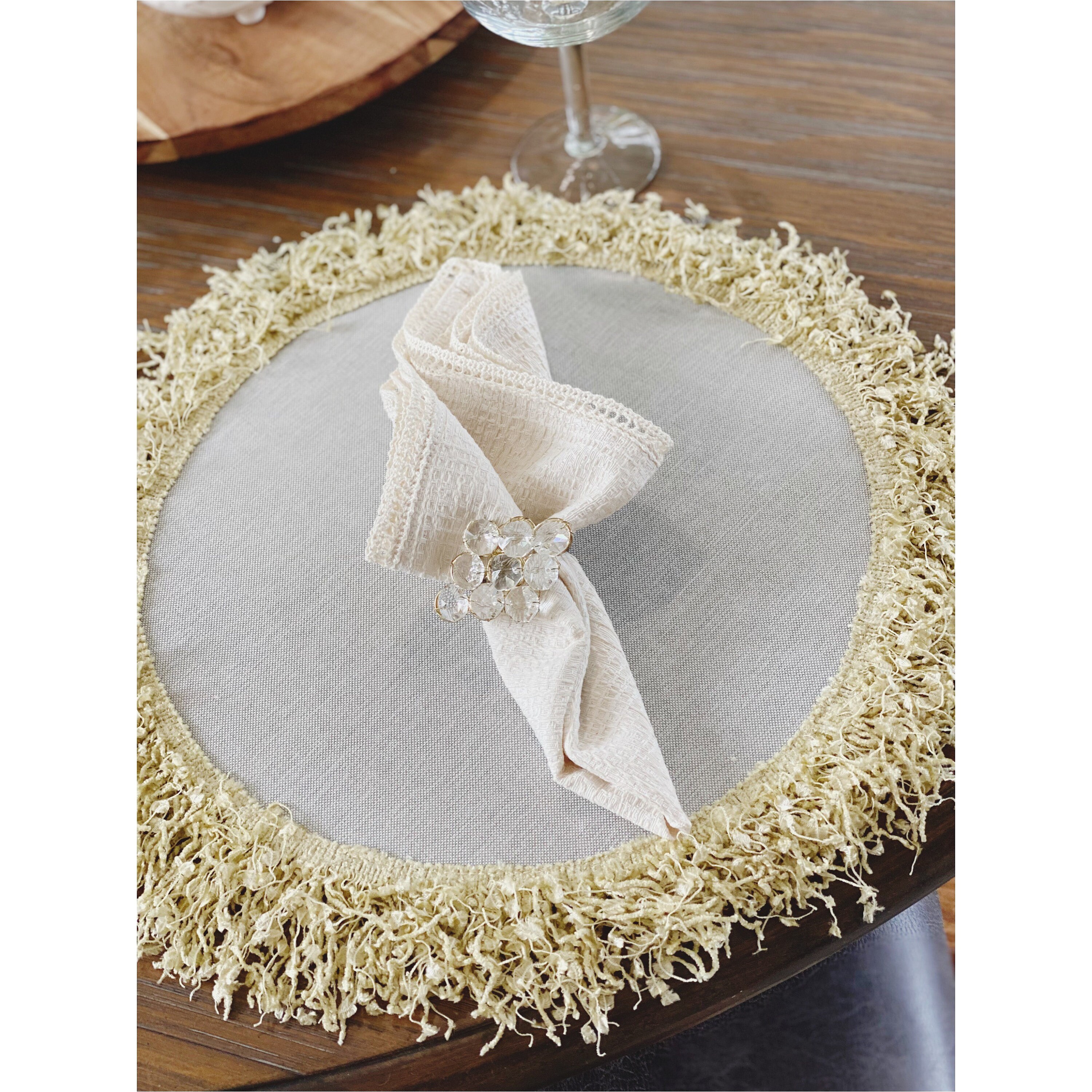 Handmade Placemats Set Vintage Placemats Set Olive and Khaki Placements