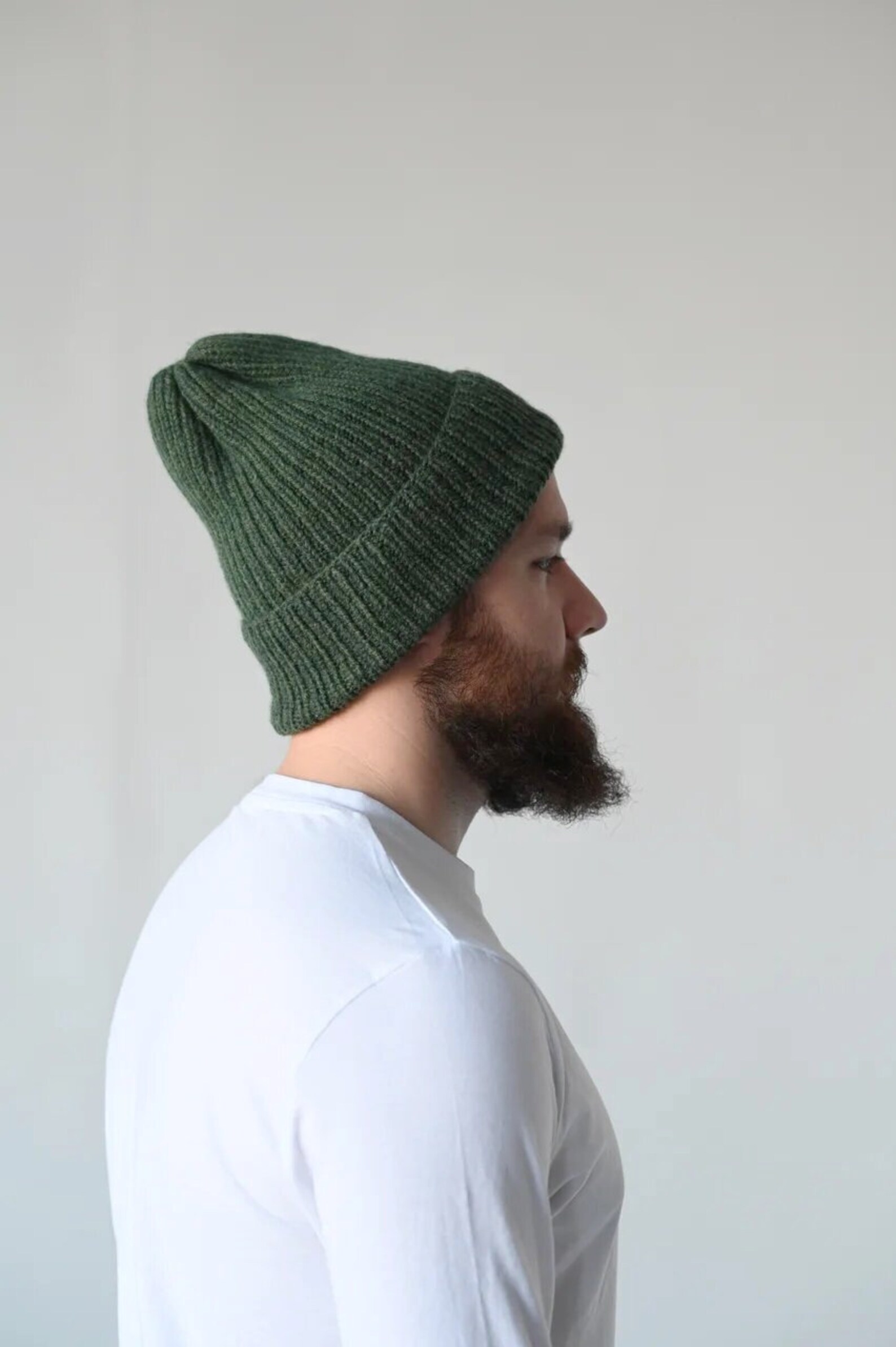 Cashmere hat Knit hat men green winter hat men beanie men Etsy