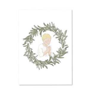 Carte Communion garçon à la couronne Blond