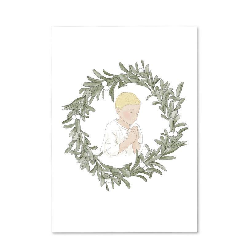 Carte Communion garçon à la couronne Blond
