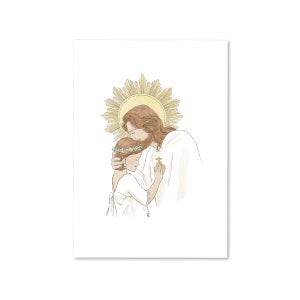Carte communion fille cœur à cœur