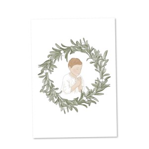 Carte Communion garçon à la couronne Brun