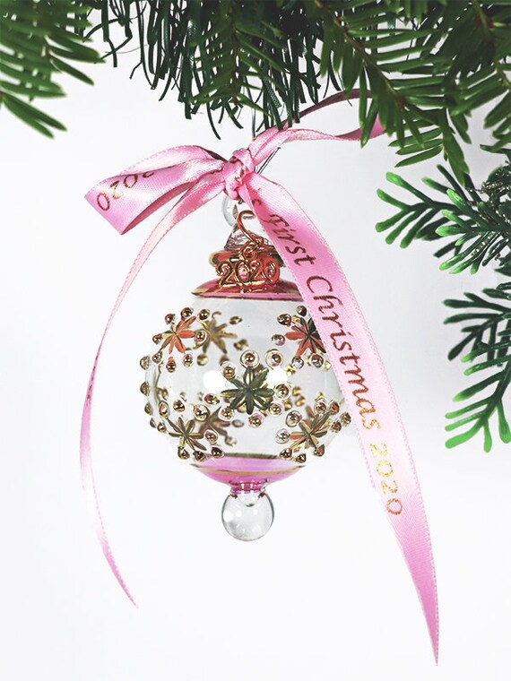 baby girl first christmas bauble