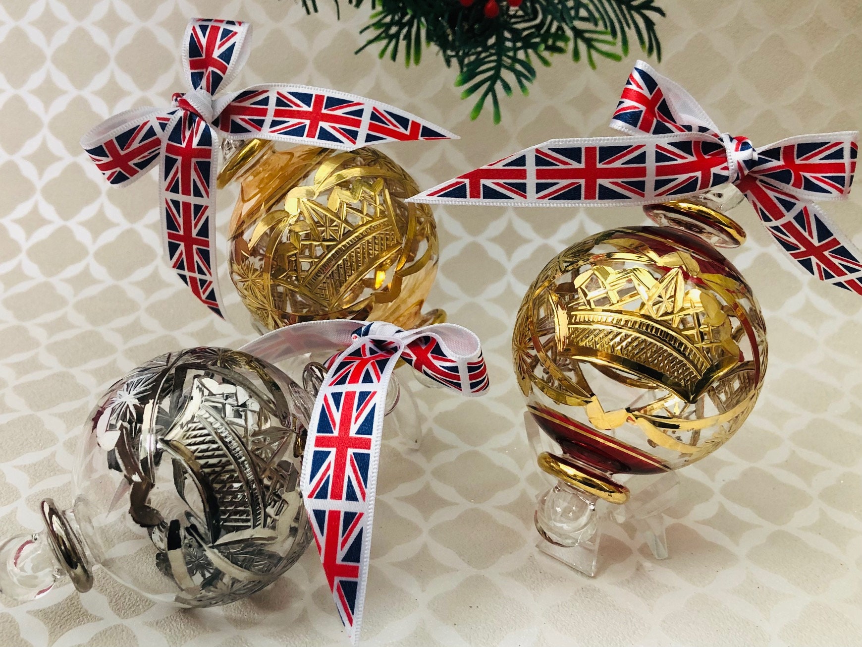 ROYAL CROWN Hand Blown Glass Bauble Christmas Ornament / Etsy