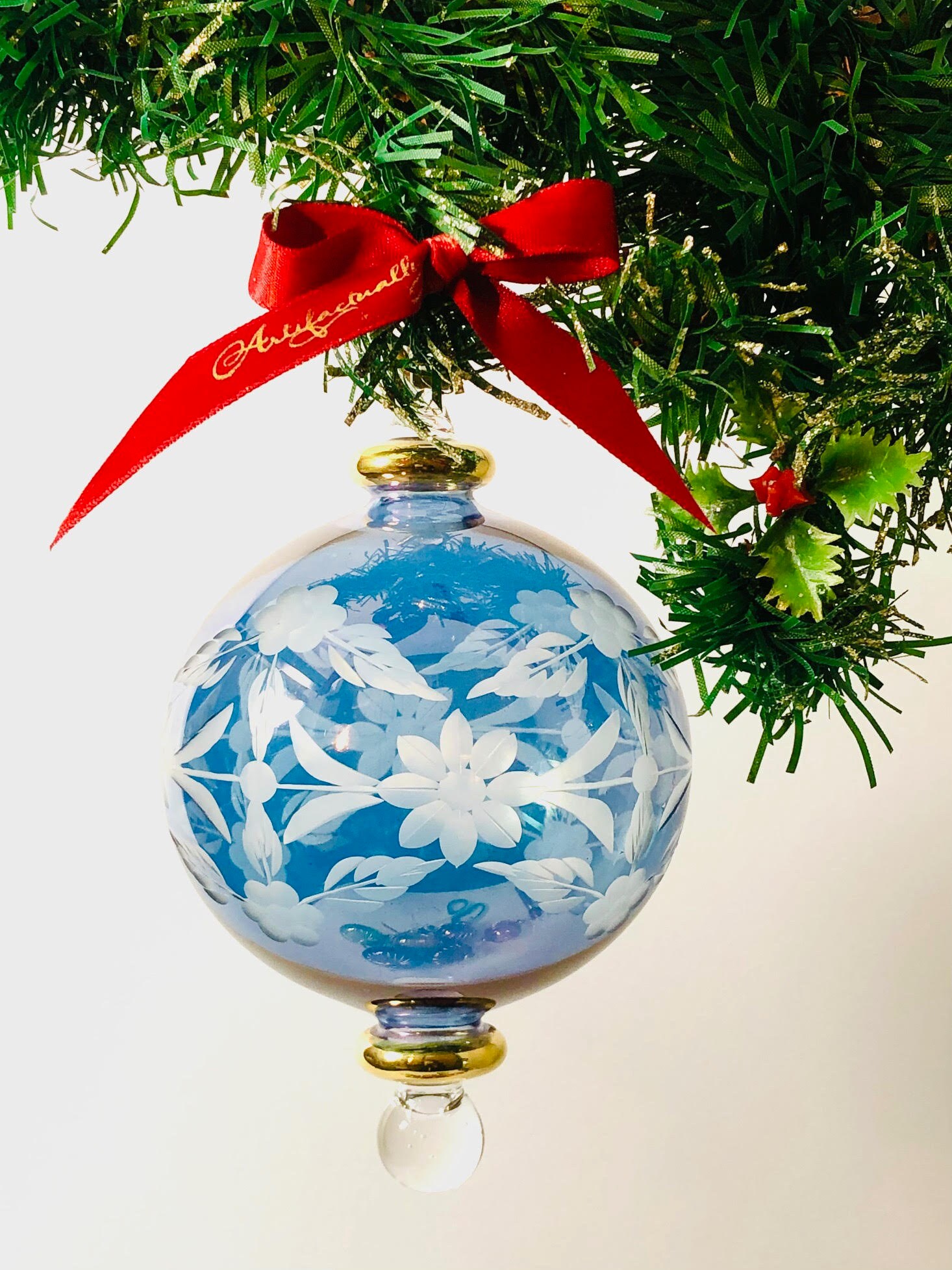 NEW FRENCH ETCHED Handblown Glass Christmas Ornament / Etsy