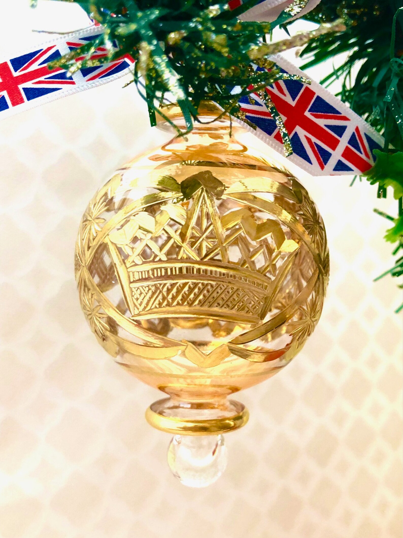 ROYAL CROWN Hand Blown Glass Bauble Christmas Ornament / Etsy