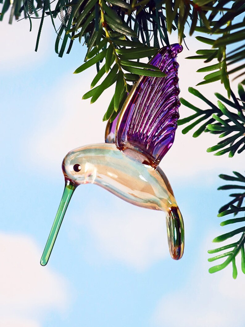 HUMMINGBIRD CRYSTAL Bauble Ornament / Vintage Decoration in Etsy